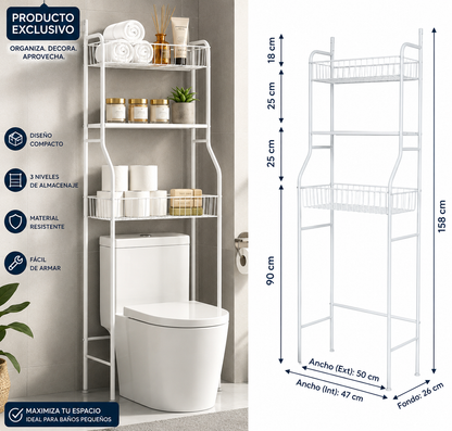 Estante Organizador De Baño-3 Niveles